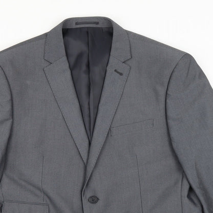 Mens UK Size S Fellini Regular Grey Suit Jacket