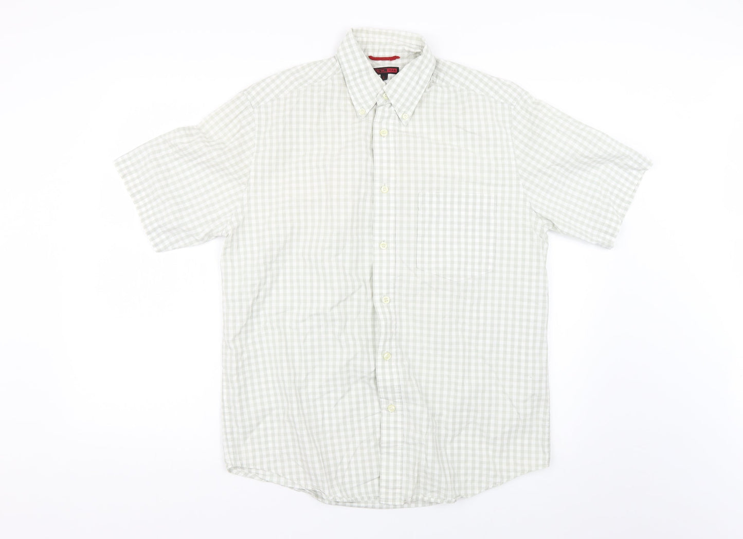 Mens UK Size S ceye man Green  Button-Up Short Sleeve Casual Shirt