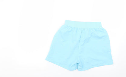 flamode Womens Blue Geometric  Cut-Off Shorts Size S