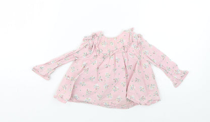 Monsoon Baby Pink Floral  Fit & Flare  Size 6-9 Months
