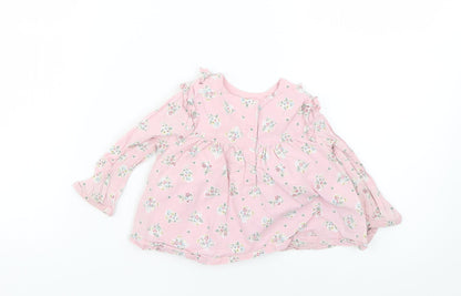 Monsoon Baby Pink Floral  Fit & Flare  Size 6-9 Months