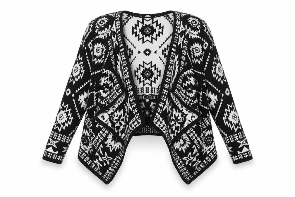 H&M Girls Multicoloured Geometric  Cardigan Jumper Size 9-10 Years