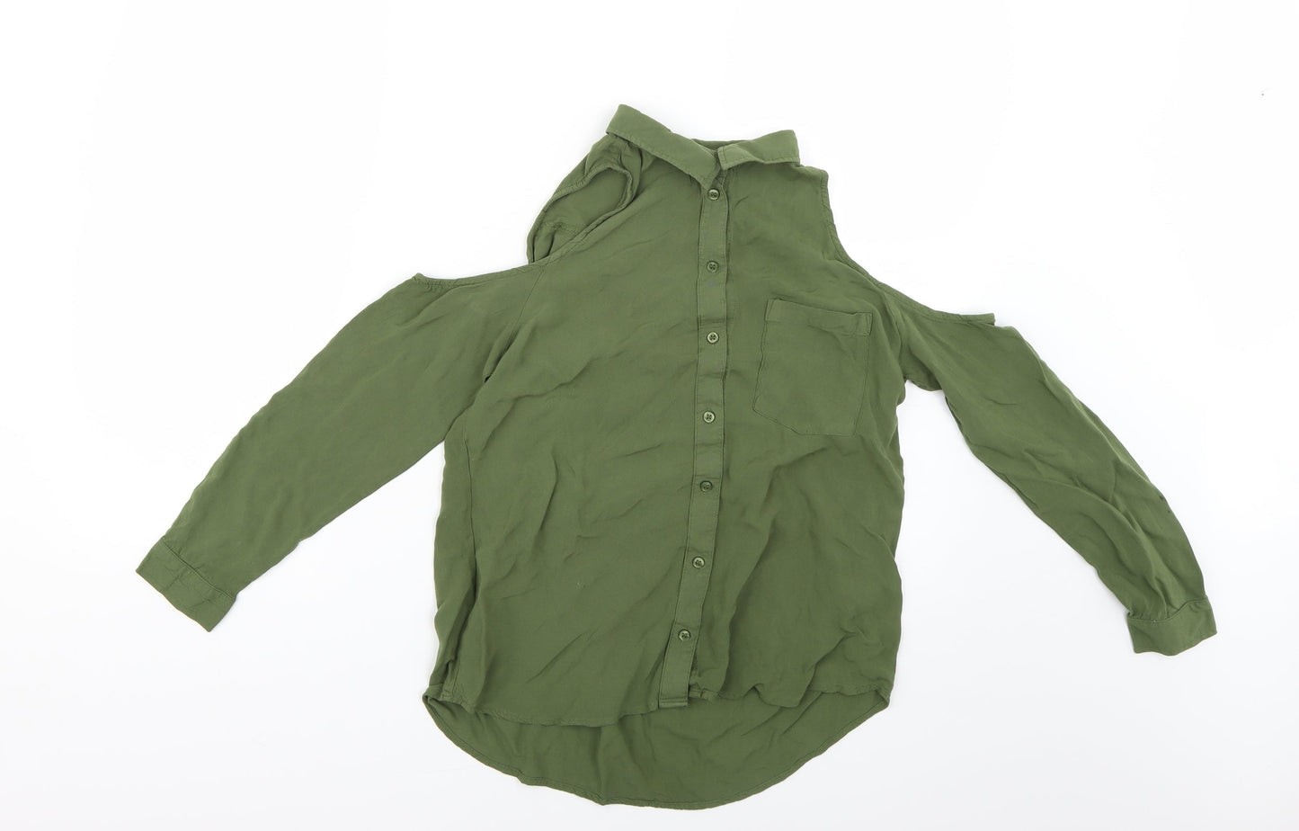 Womens UK Size 6 H&M Green Basic Blouse