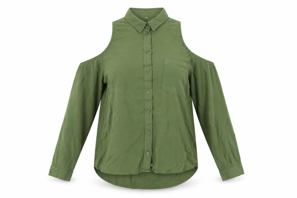 Womens UK Size 6 H&M Green Basic Blouse