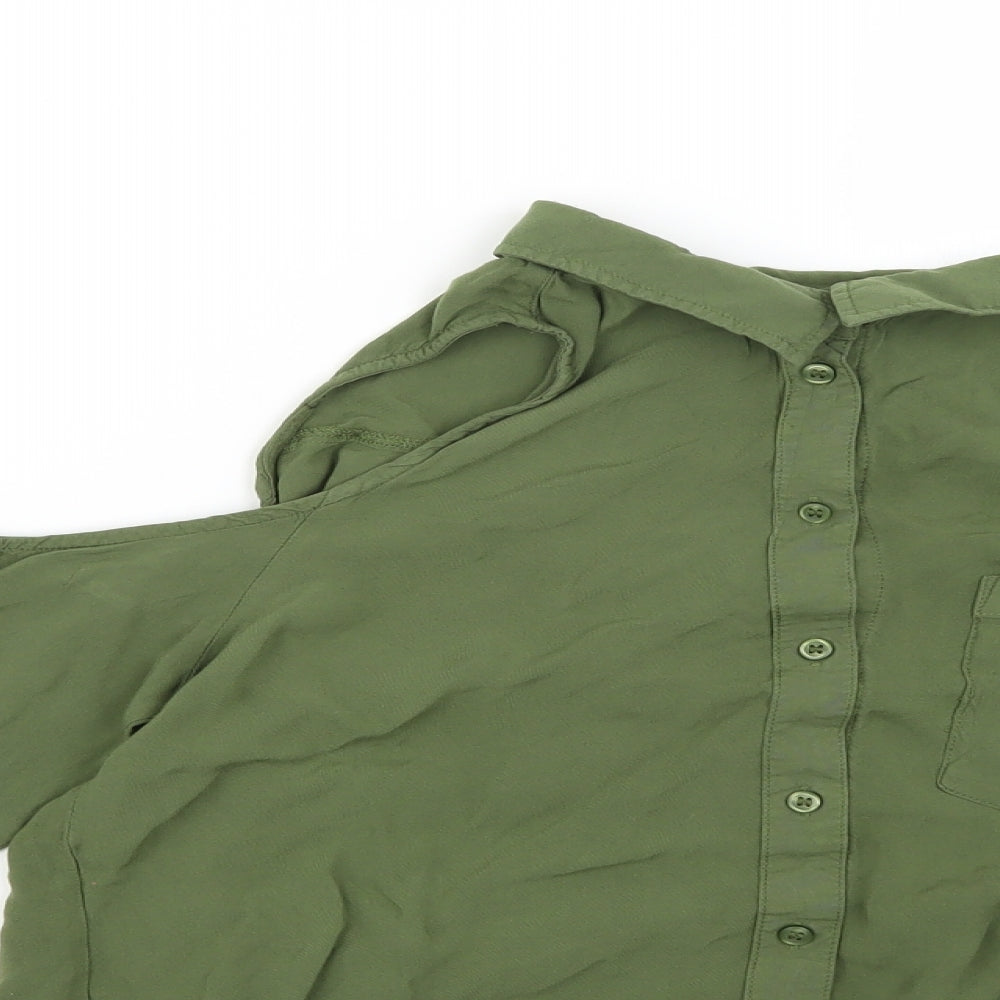 Womens UK Size 6 H&M Green Basic Blouse