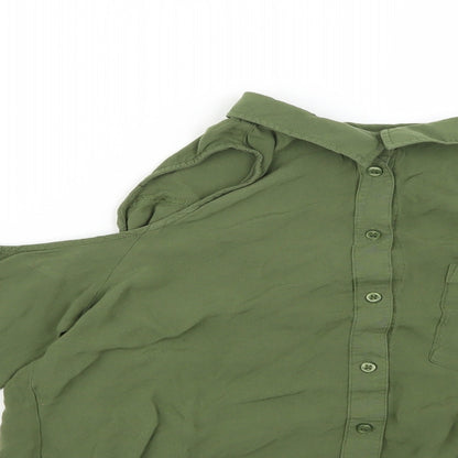 Womens UK Size 6 H&M Green Basic Blouse