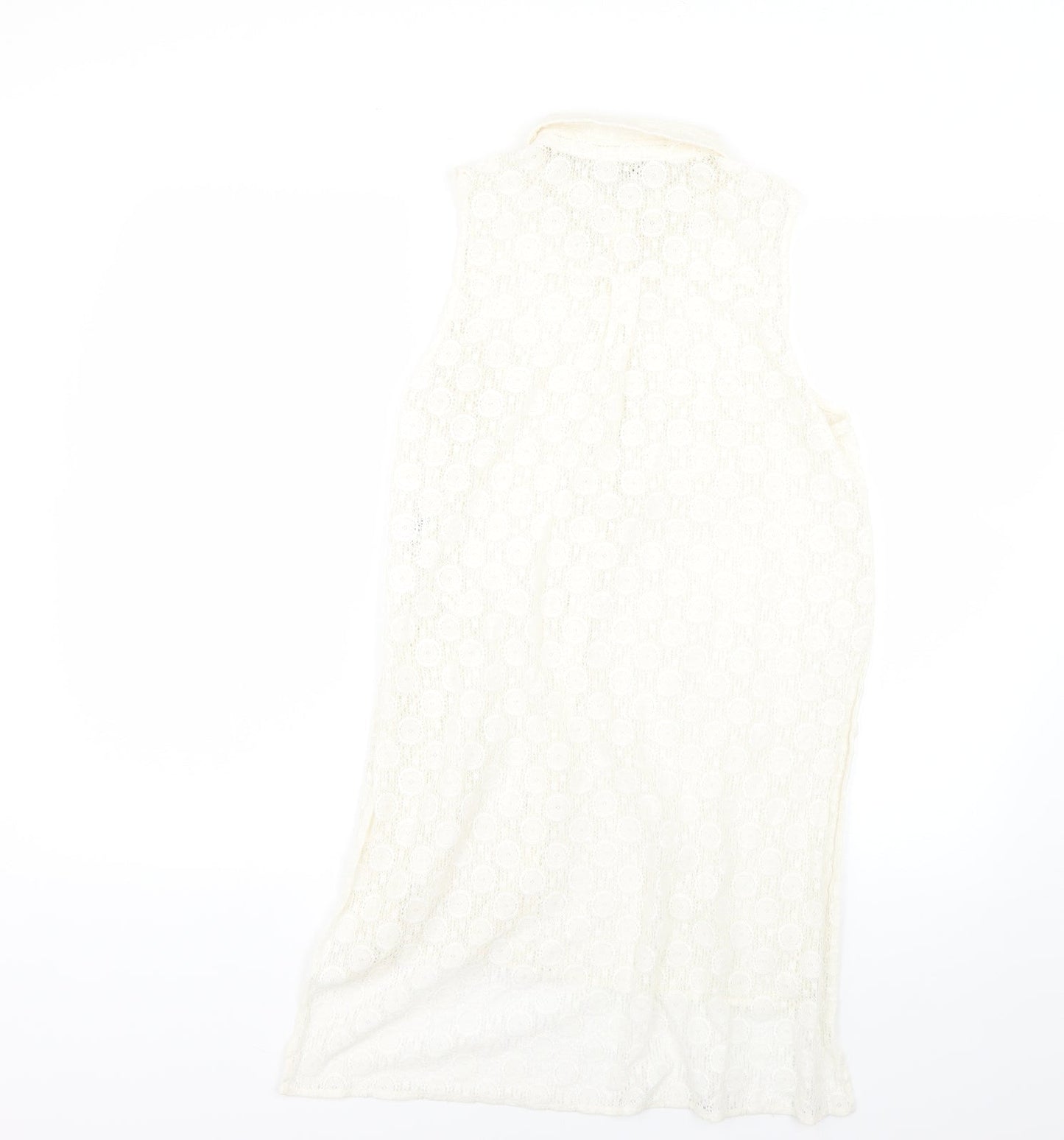 Womens UK Size 10 River Island Beige Basic Button-Up