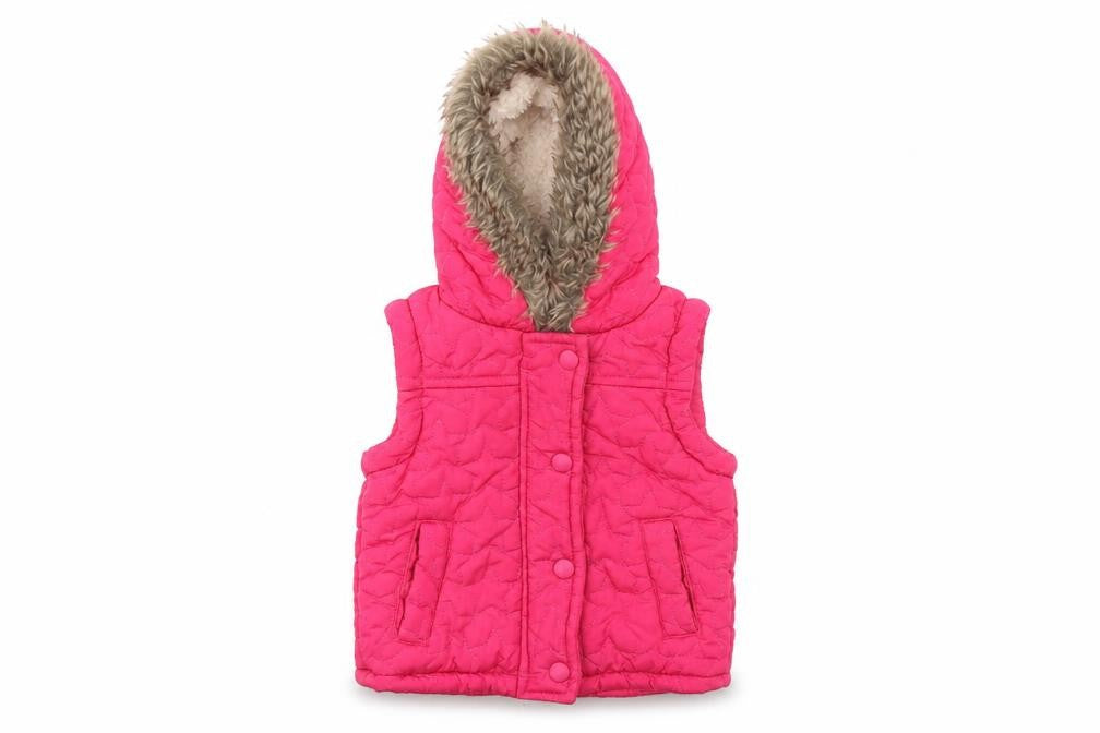 Front view of F&F Baby Pink Parka Coat, size 6-9, Months