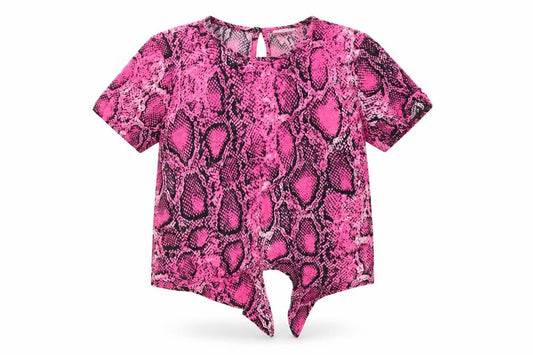 F&F Girls Pink Animal Print  Basic T-Shirt Size 7-8 Years