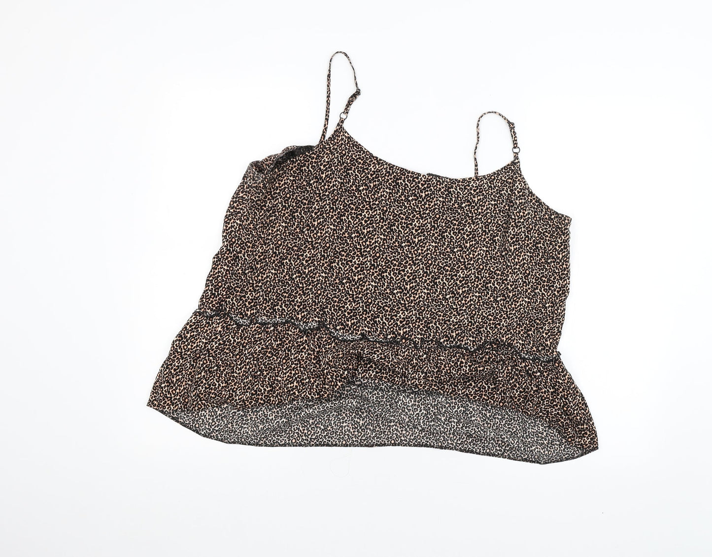 George Womens Brown Animal Print  Basic Blouse Size 16