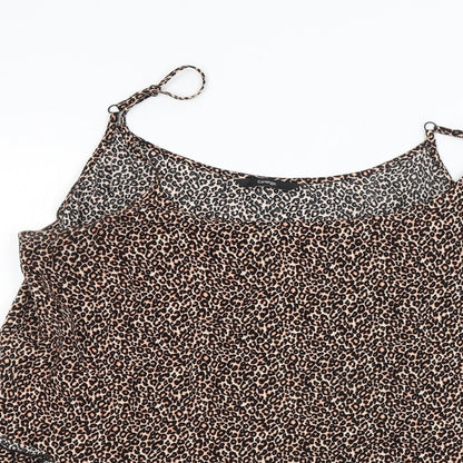 George Womens Brown Animal Print  Basic Blouse Size 16