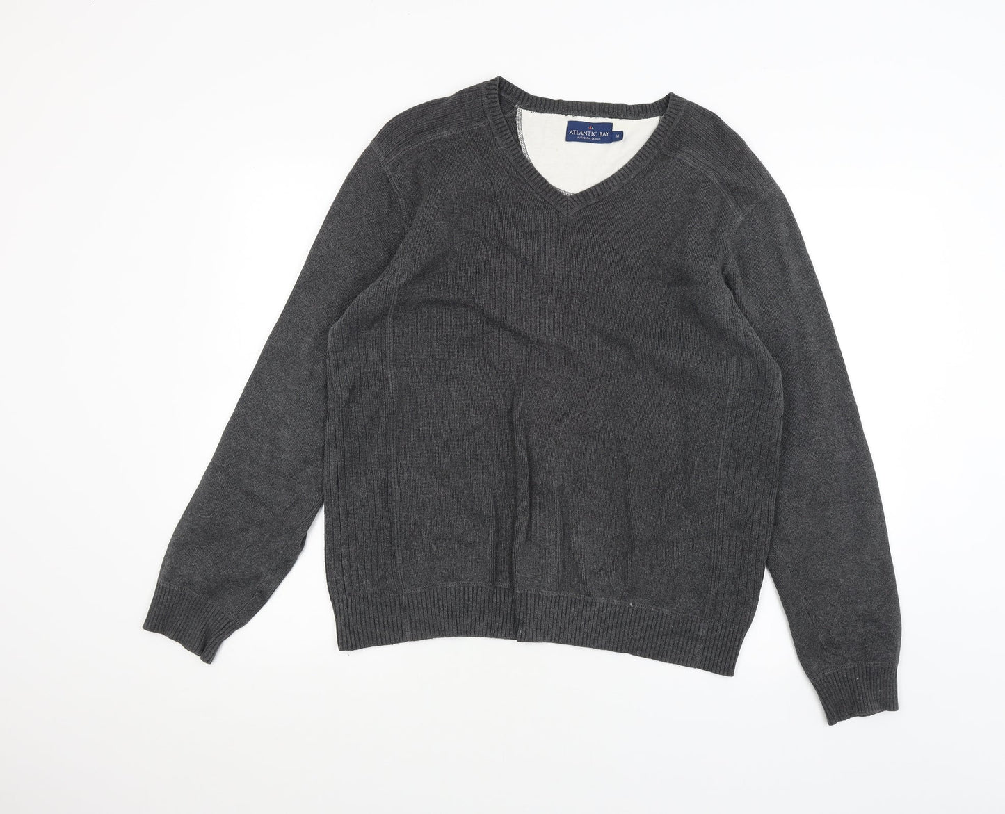 Atlantic Bay Mens Grey   Pullover Jumper Size M