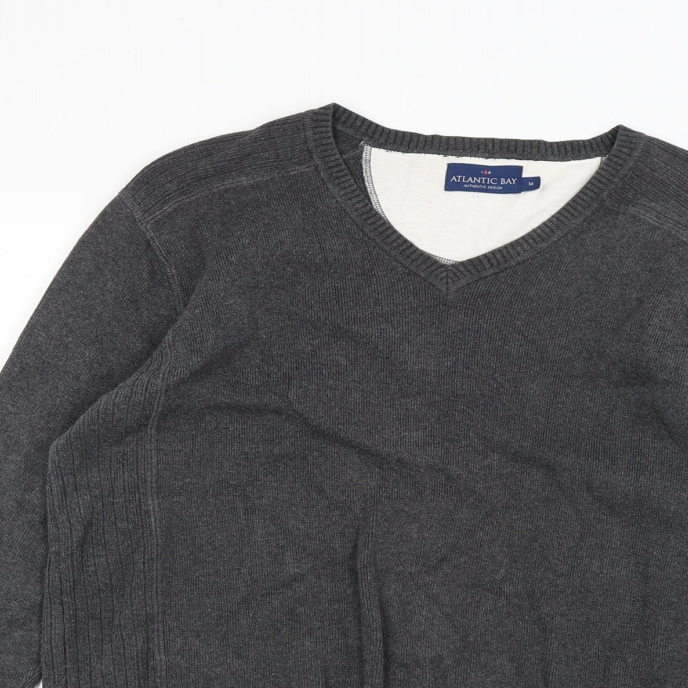 Atlantic Bay Mens Grey   Pullover Jumper Size M