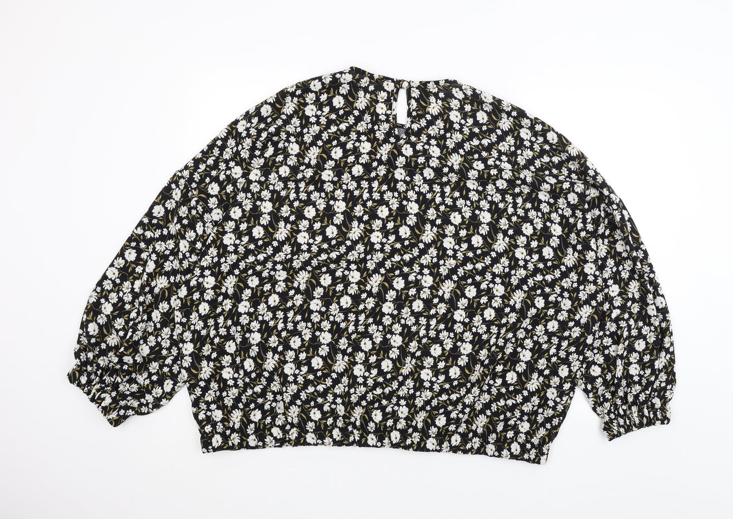 Primark Womens Black Floral  Basic Blouse Size 20