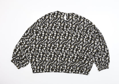 Primark Womens Black Floral  Basic Blouse Size 20
