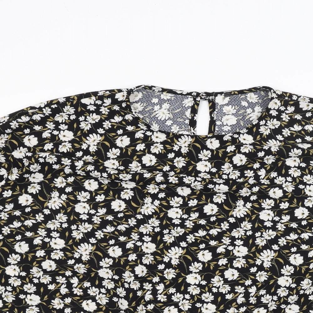 Primark Womens Black Floral  Basic Blouse Size 20