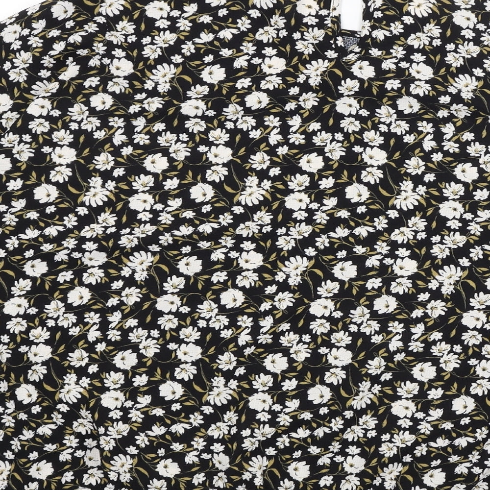 Primark Womens Black Floral  Basic Blouse Size 20
