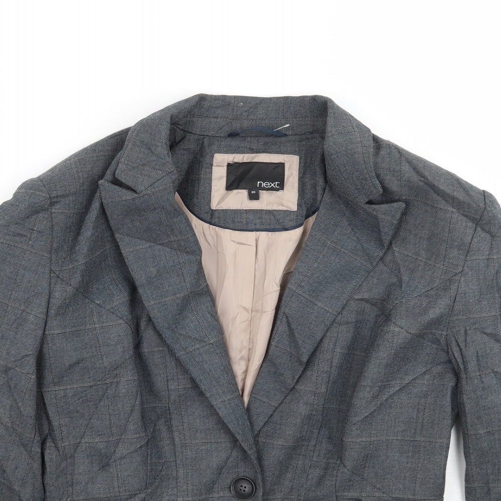 NEXT Womens Grey Check  Jacket Suit Jacket Size 8