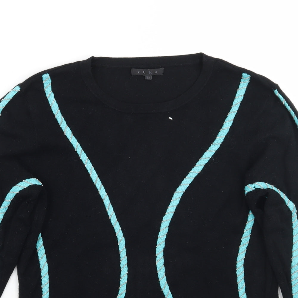 Vika Womens Black   Pullover Jumper Size M