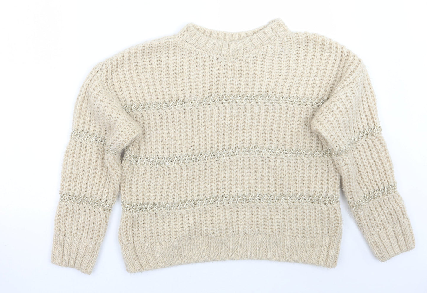 Womens UK Size M NEXT Beige Pullover Jumper