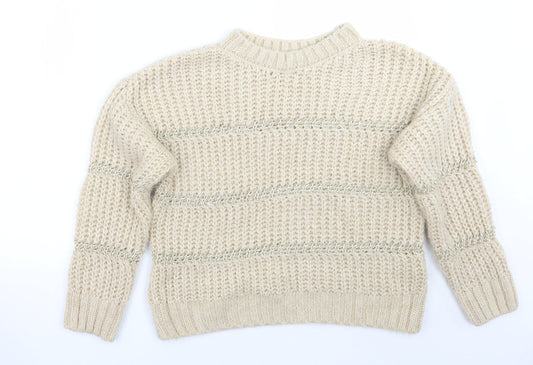 Womens UK Size M NEXT Beige Pullover Jumper