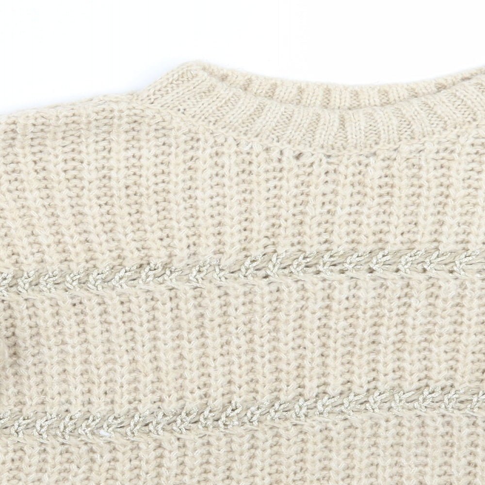 Womens UK Size M NEXT Beige Pullover Jumper