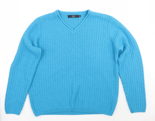 Womens UK Size M Isle Blue Pullover Jumper