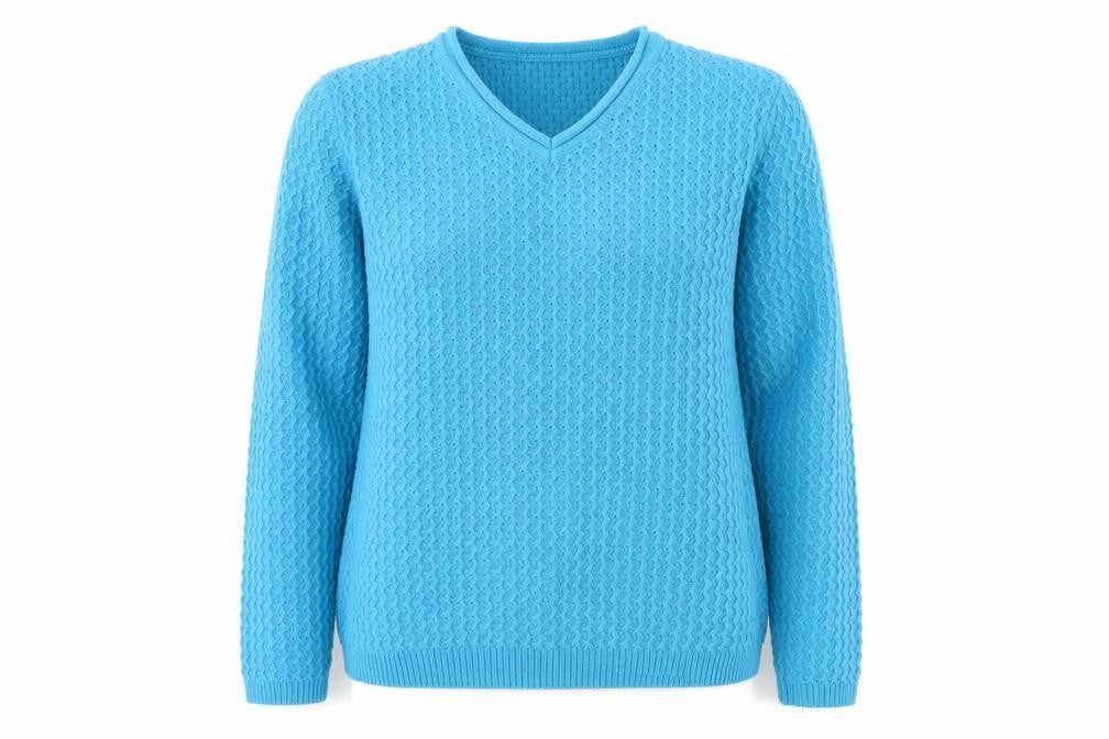 Womens UK Size M Isle Blue Pullover Jumper