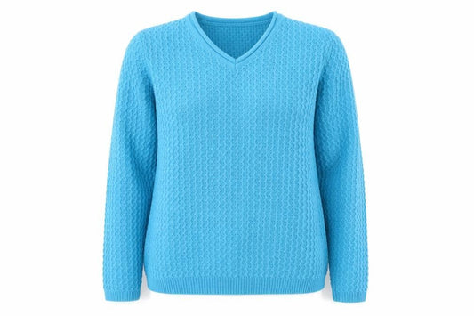 Womens UK Size M Isle Blue Pullover Jumper