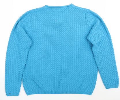 Womens UK Size M Isle Blue Pullover Jumper
