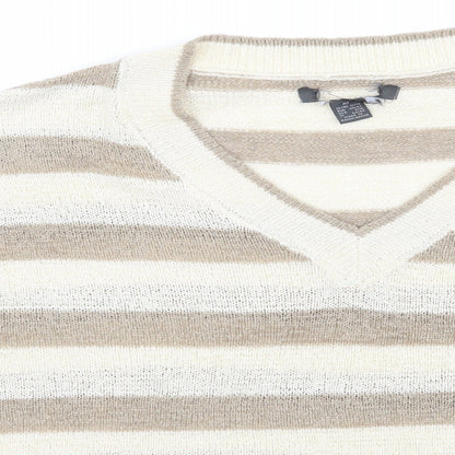 Primark Womens Ivory Striped  Pullover Jumper Size 14
