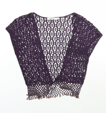 Womens UK Size M M&Co Purple Cardigan Jumper