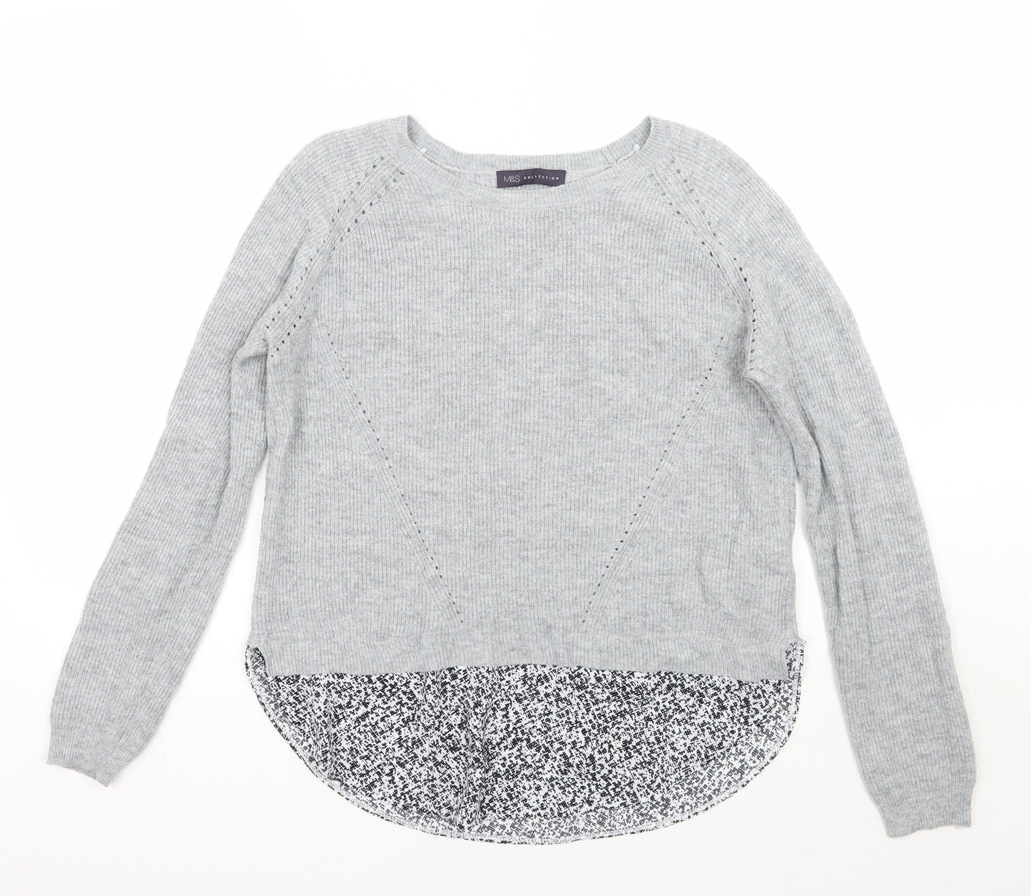 Womens UK Size 12 Marks and Spencer Grey Pullover Jumper