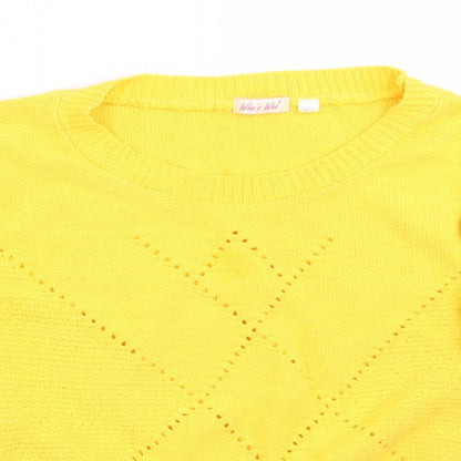 Whos who Womens Yellow   Pullover Jumper Size L