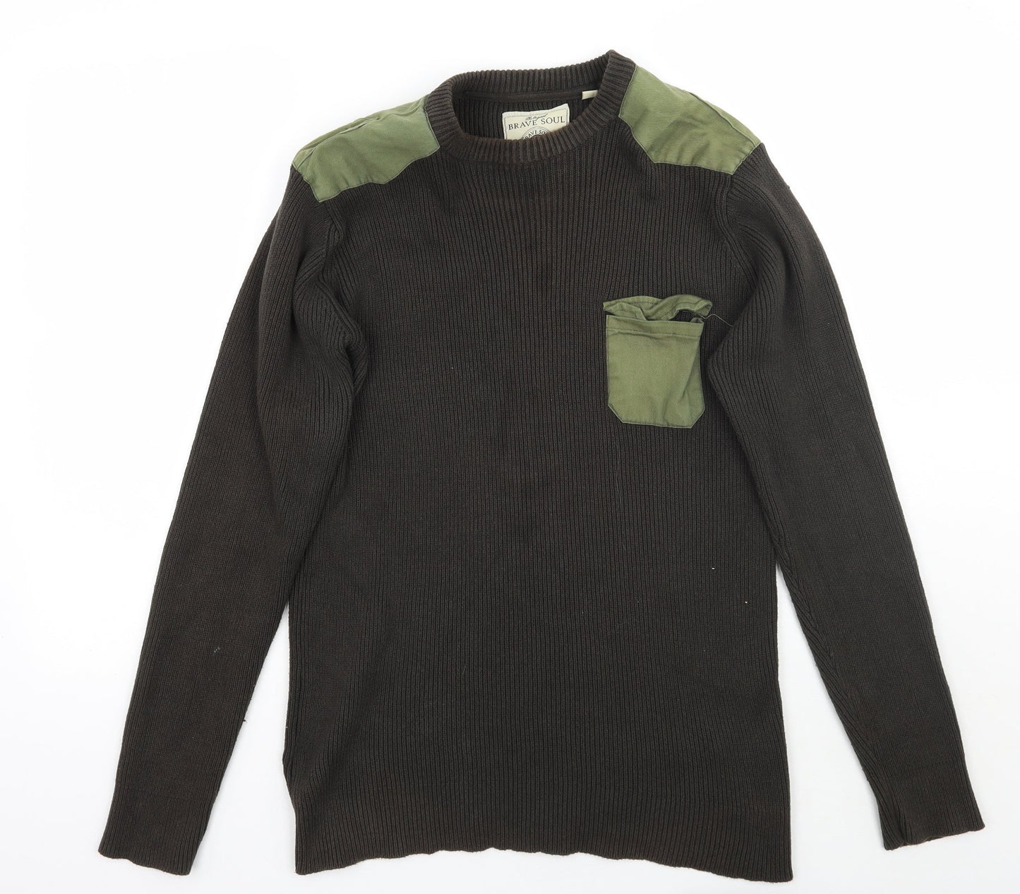 Brave Soul Mens Green   Pullover Jumper Size L