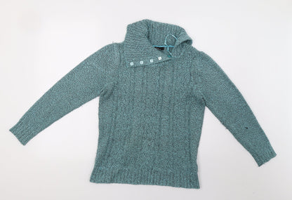 Bonmarché Womens Green Knit Pullover Sweatshirt Size S