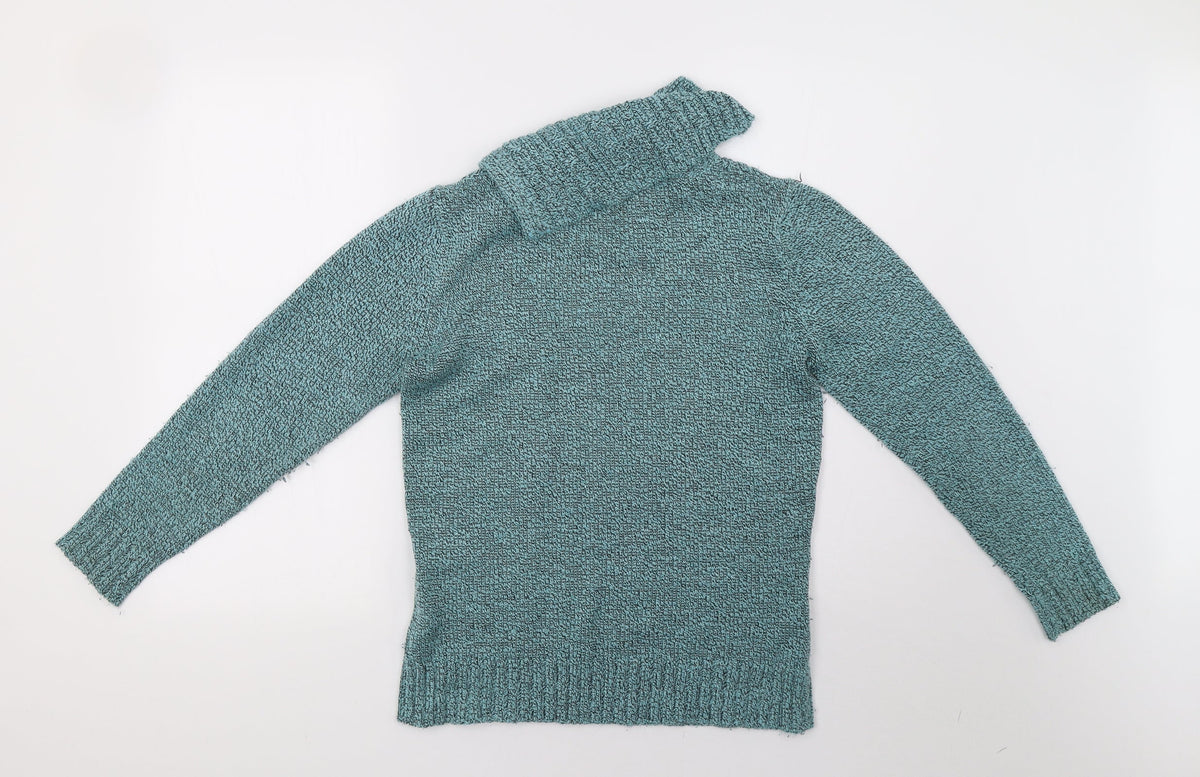 Bonmarché Womens Green Knit Pullover Sweatshirt Size S