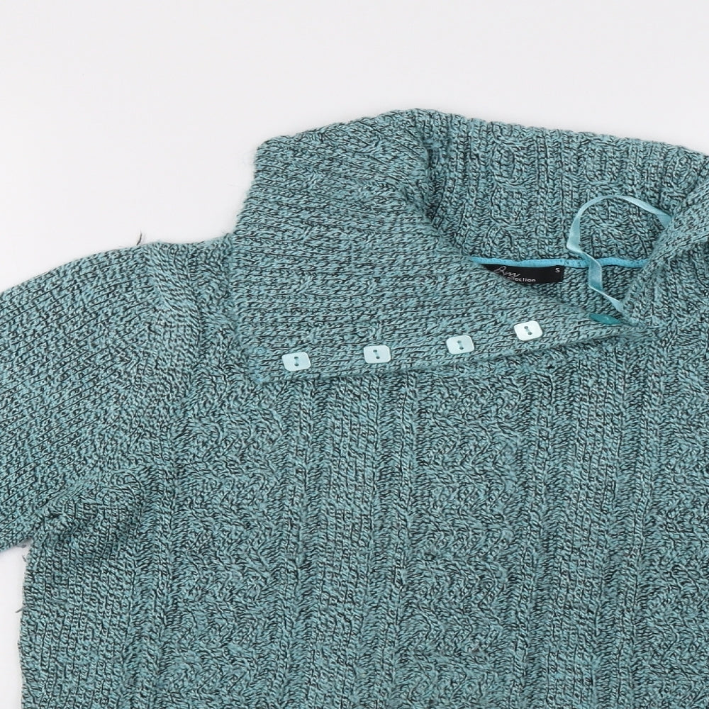 Bonmarché Womens Green Knit Pullover Sweatshirt Size S