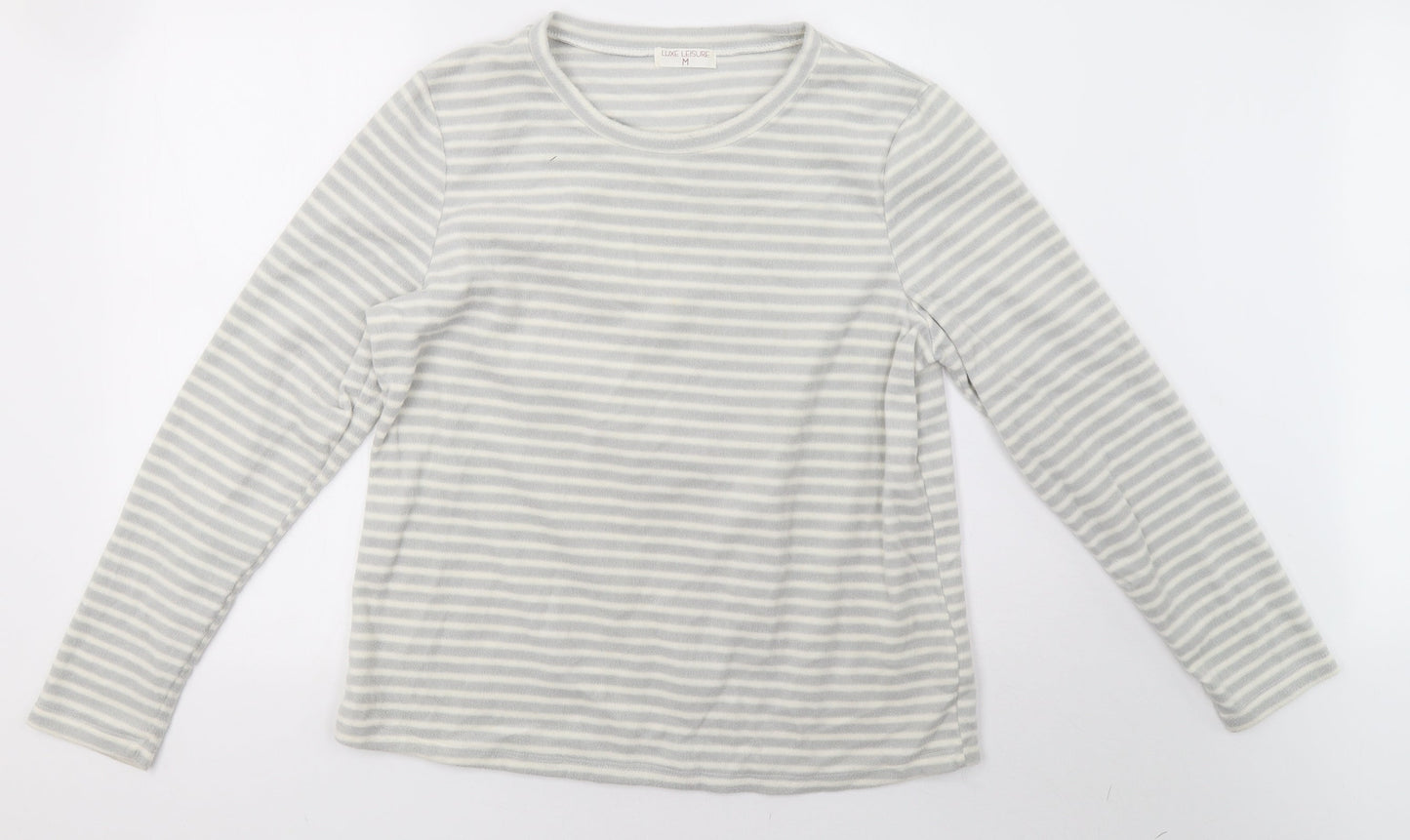 luxe leisure Womens Grey Striped   Pyjama Top Size M