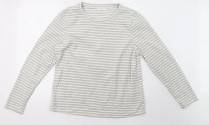 luxe leisure Womens Grey Striped   Pyjama Top Size M