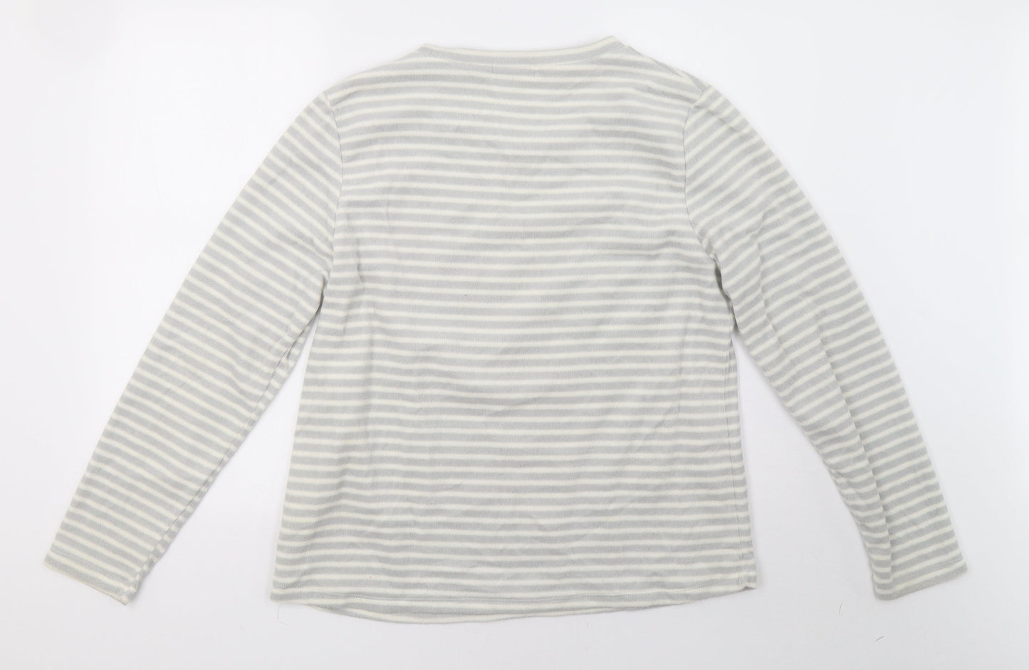 luxe leisure Womens Grey Striped   Pyjama Top Size M