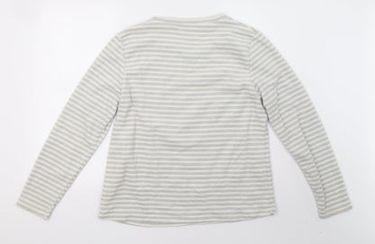 luxe leisure Womens Grey Striped   Pyjama Top Size M