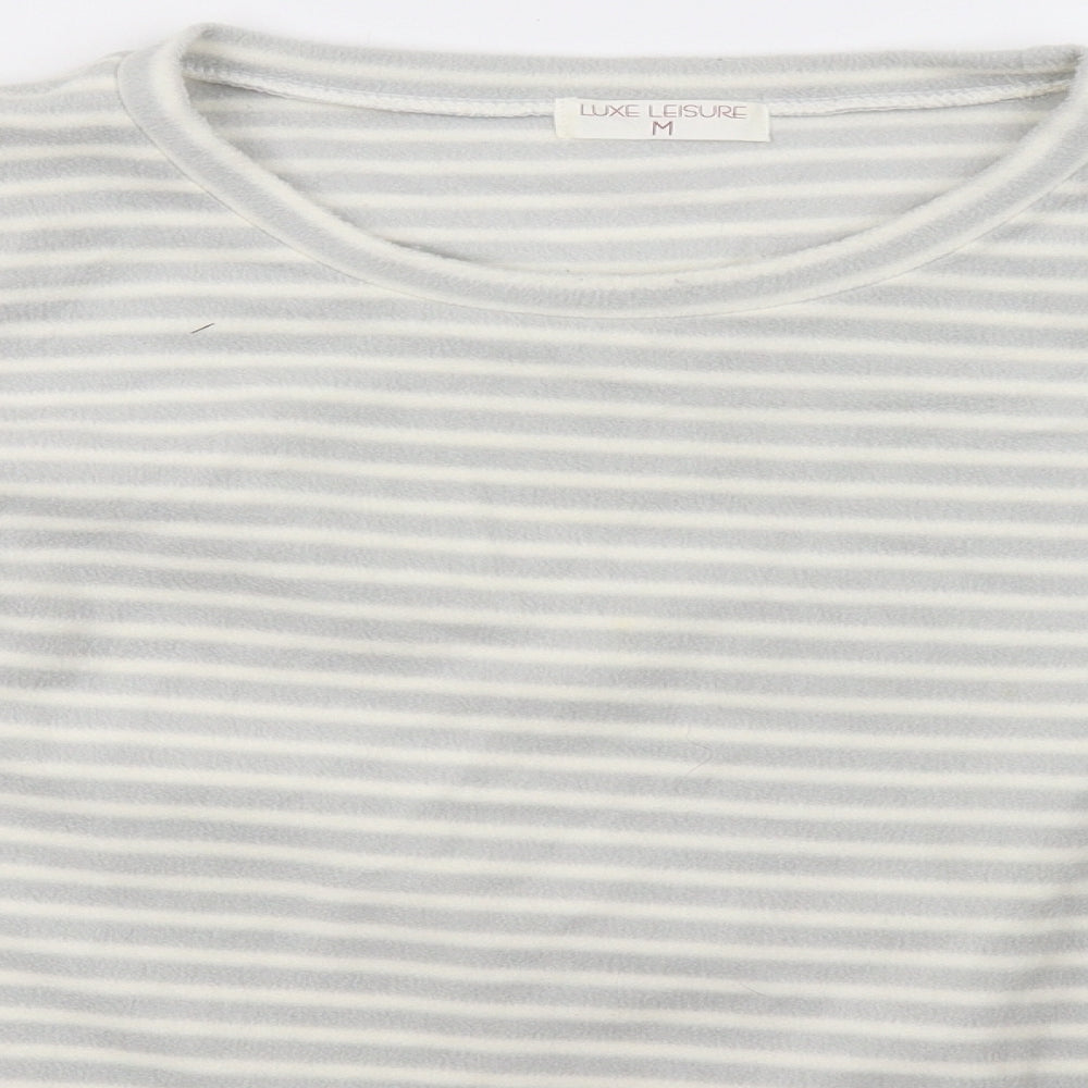 luxe leisure Womens Grey Striped   Pyjama Top Size M