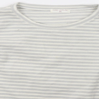 luxe leisure Womens Grey Striped   Pyjama Top Size M