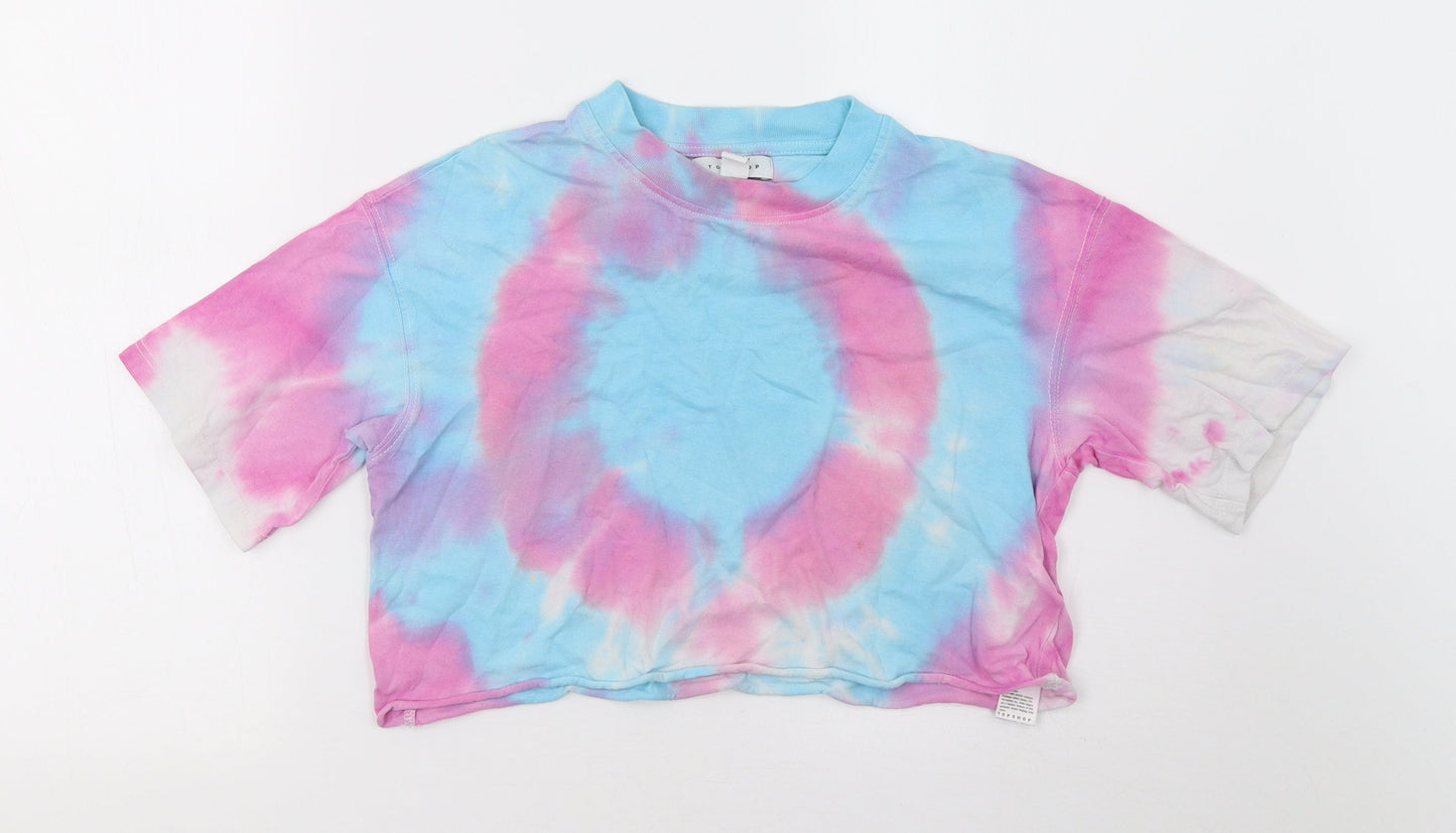Womens UK Size 6 Topshop Purple Cropped T-Shirt