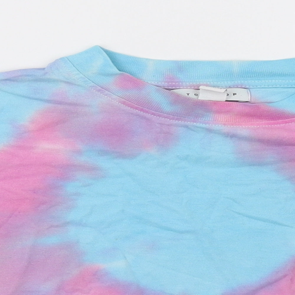 Womens UK Size 6 Topshop Purple Cropped T-Shirt