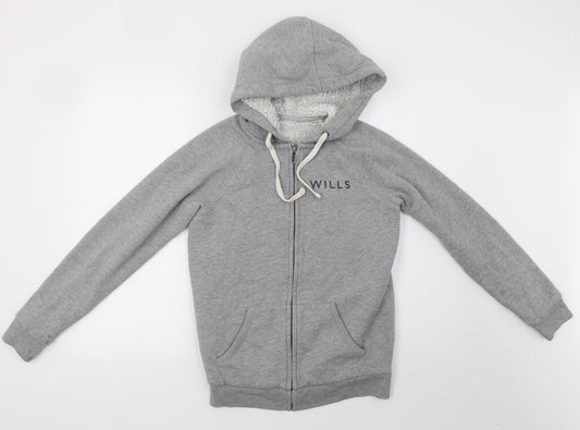 Womens UK Size 6 Jack Wills Grey Full Zip Hoodie