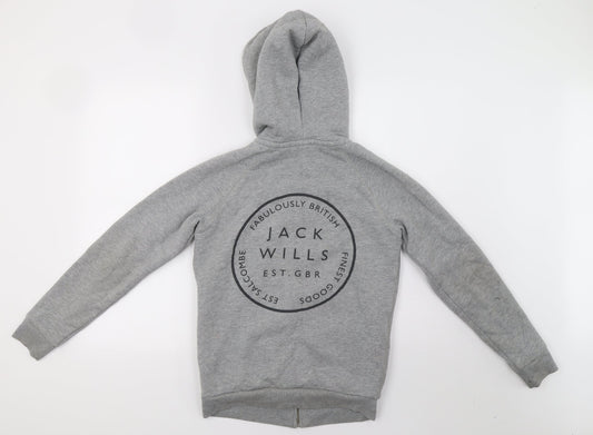 Womens UK Size 6 Jack Wills Grey Full Zip Hoodie