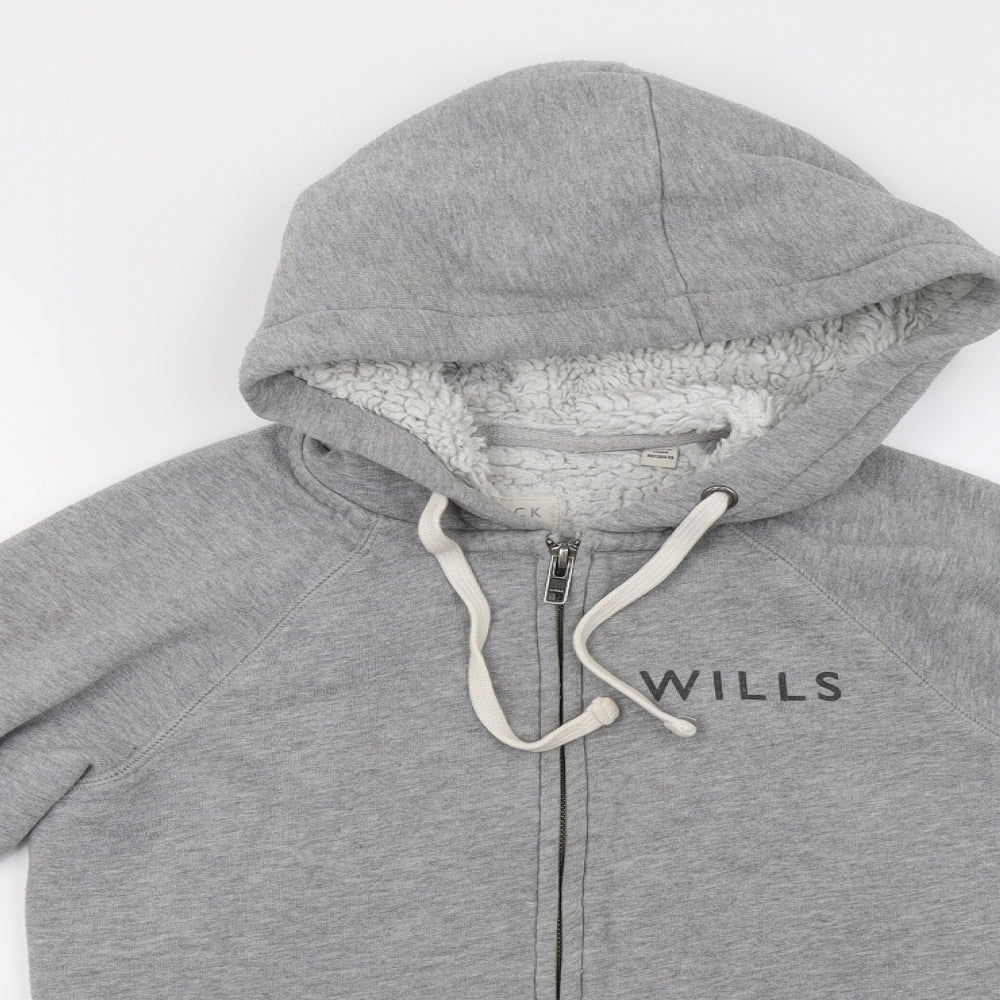 Womens UK Size 6 Jack Wills Grey Full Zip Hoodie