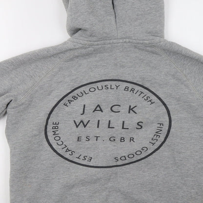 Womens UK Size 6 Jack Wills Grey Full Zip Hoodie